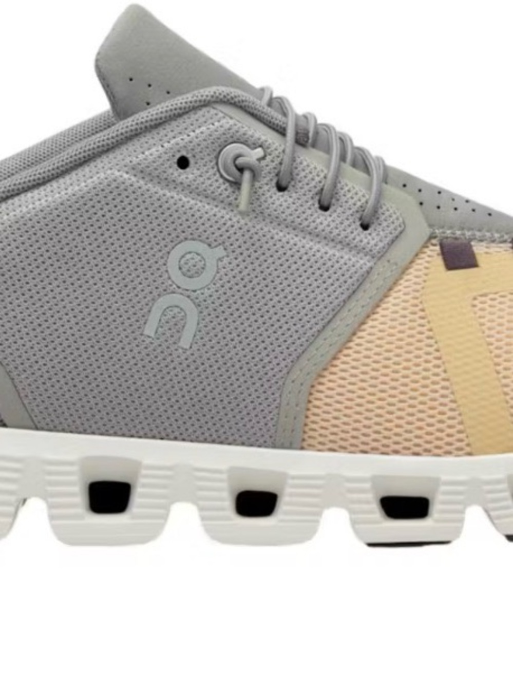 NWOB On Cloud Runner Sneaker in Light Gray and Pale Peach
